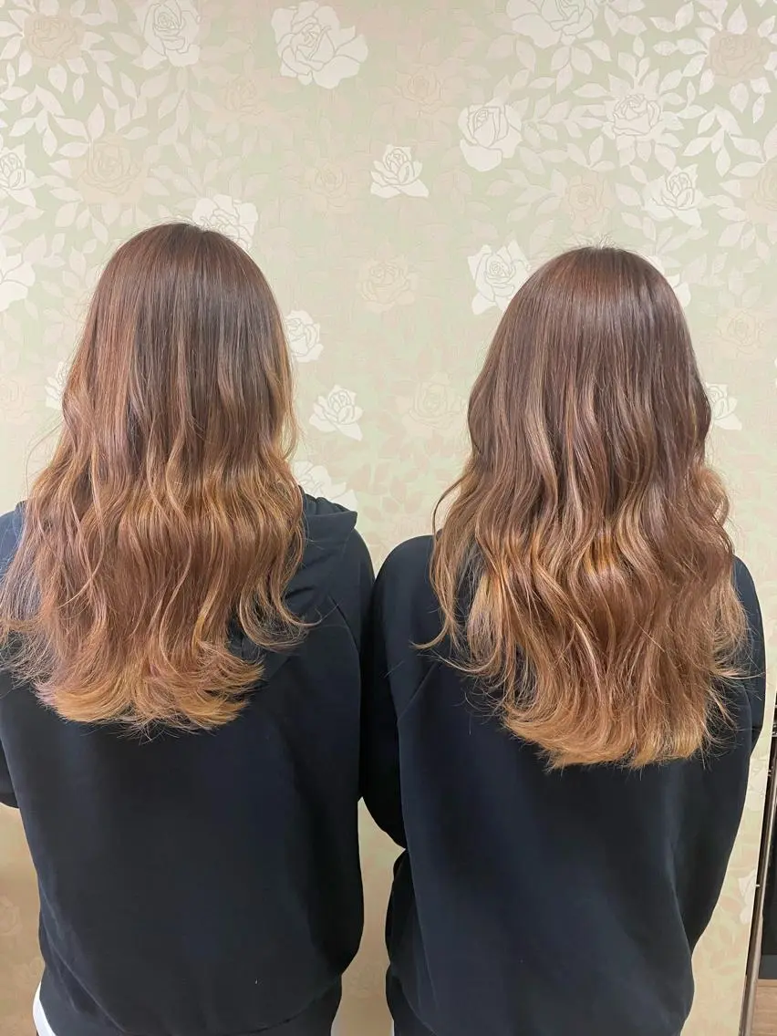 ロング カラー ヘアカラー 徳留 もも花のヘアスタイル