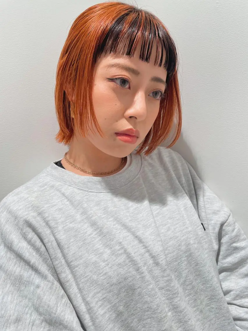 ショート カラー インナーカラー オレンジ カット ヘアカラー トリートメント ヘアセット センスをお届けします 大谷将生infpのヘアスタイル