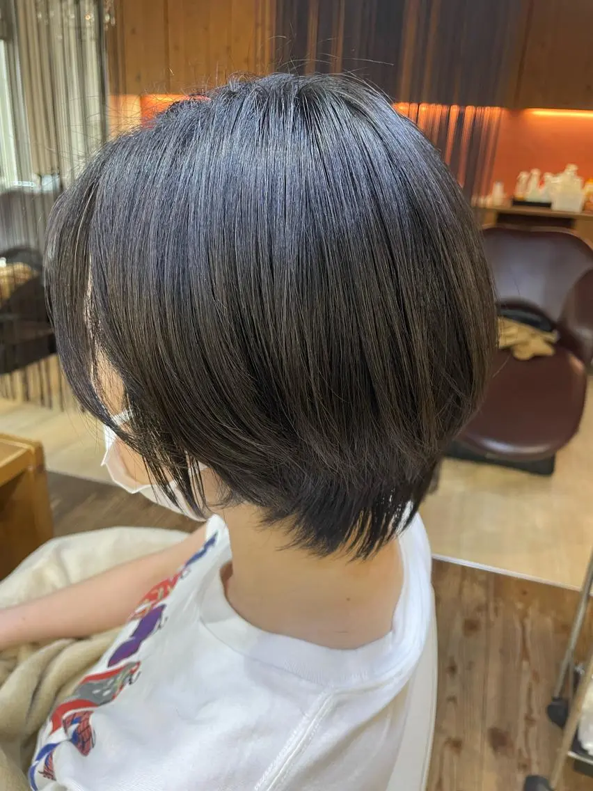 ショート ショートヘア 縮毛矯正 トリートメント 山木 裕子のヘアスタイル