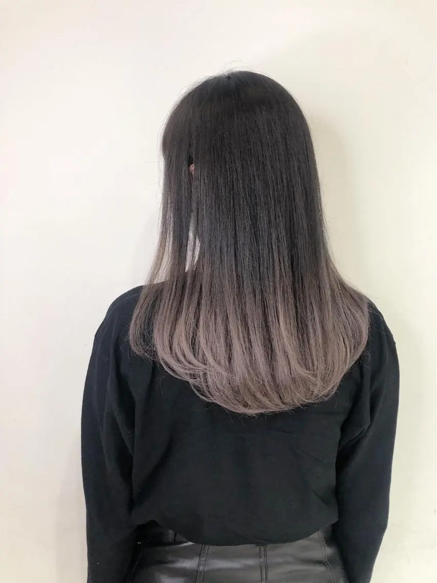 ロング カラー ワンレンボブ ショートボブ バレイヤージュ デザインカラー グラデーションカラー opus 店長大和 レイヤー/赤み消しのヘアスタイル