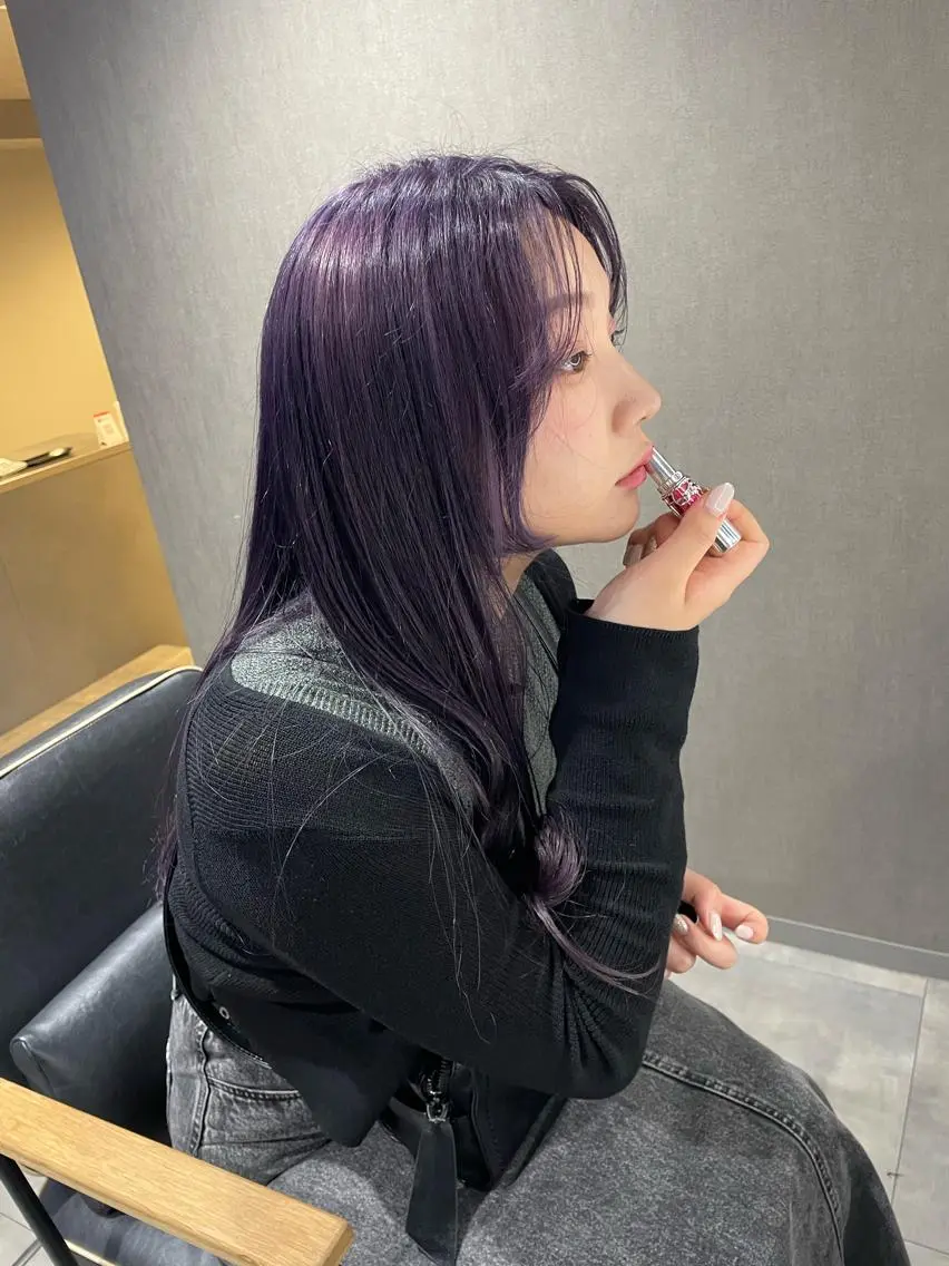 ロング カラー ヘアカラー トリートメント さと ちはるのヘアスタイル
