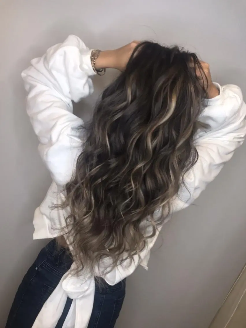 ロング カラー 最高級シールエクステ 💜Fave/あかねのヘアスタイル