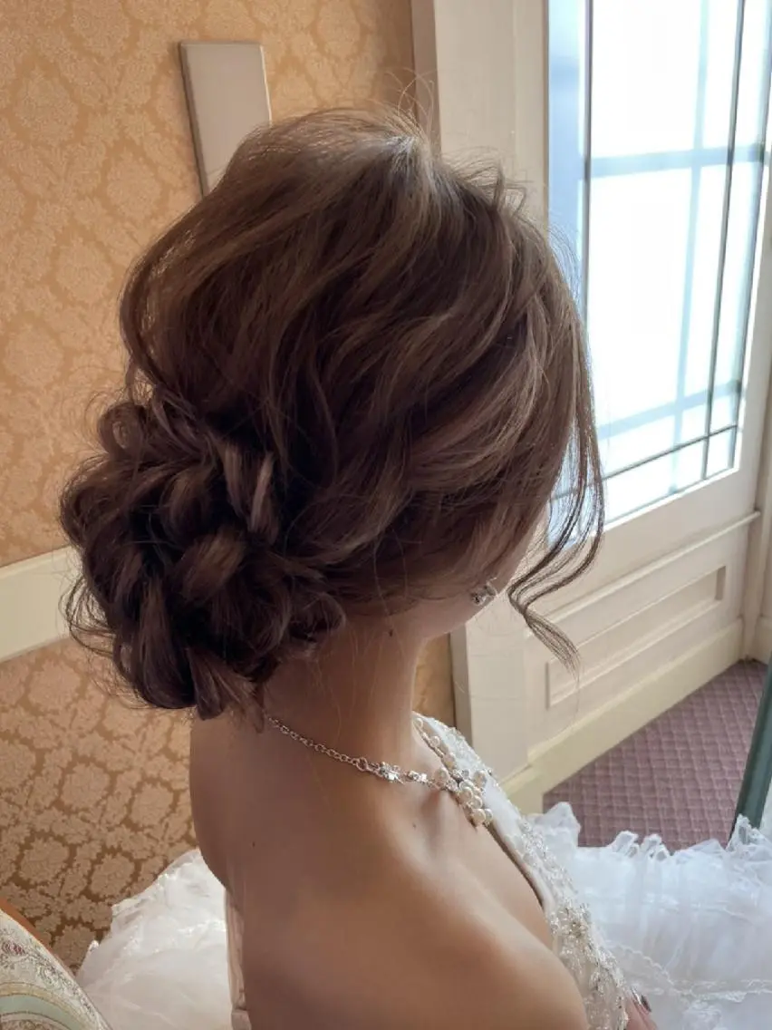 ミディアム ヘアアレンジ 結婚式・ブライダル ハイライト 浴衣 Rarely  beautyのヘアスタイル