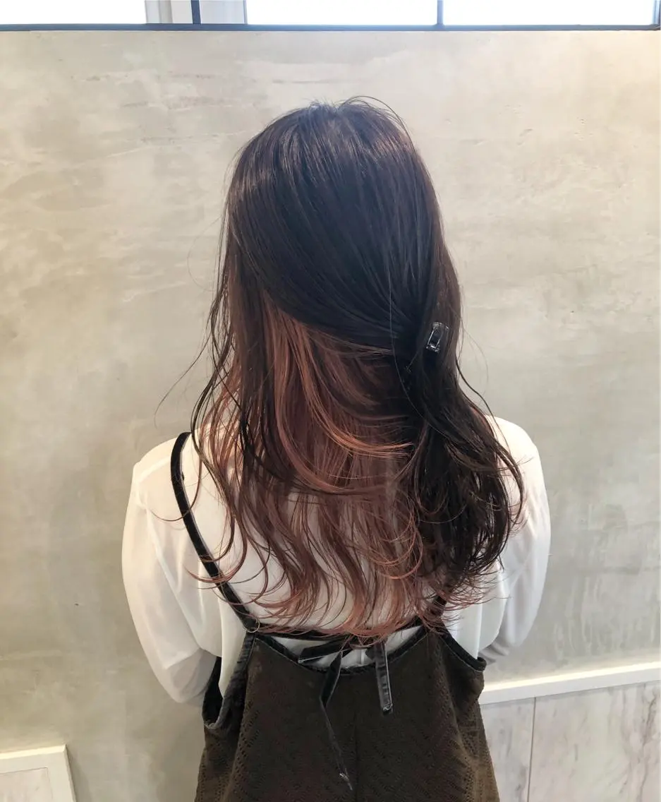 セミロング カラー オレンジ ニュアンスカラー🫧 加納のヘアスタイル