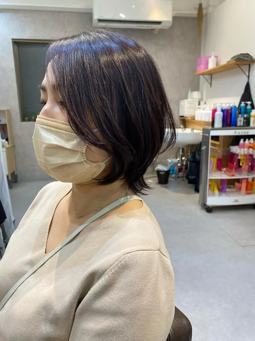 ミディアム カラー カット ヘアカラー トリートメント 似合う髪型見つけます AYAKAのヘアスタイル