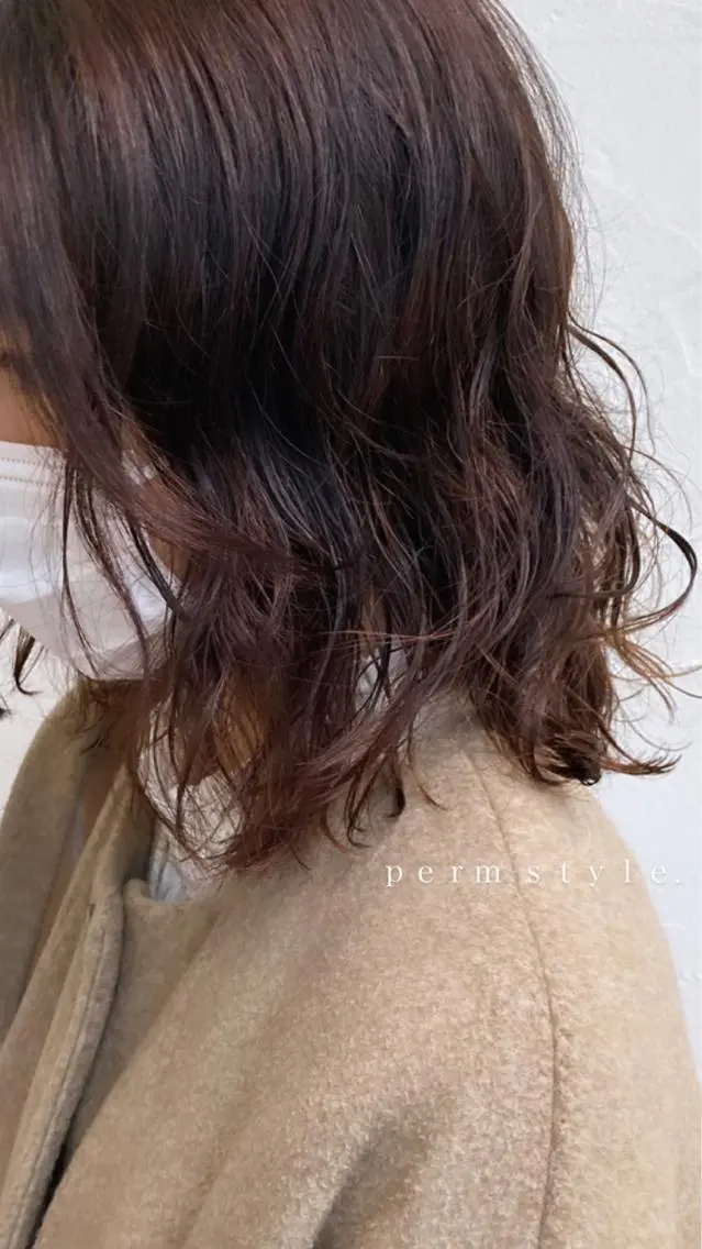 ミディアム カット 縮毛矯正 パーマ/名古屋パーマ / コデラ ナナホのヘアスタイル