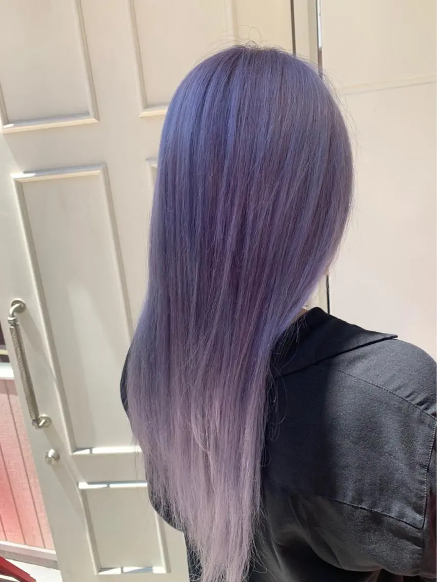 ロング カラー ブルーカラー ブルーラベンダー ラベンダーカラー 🫟Blanco🫟 Color&Careのヘアスタイル