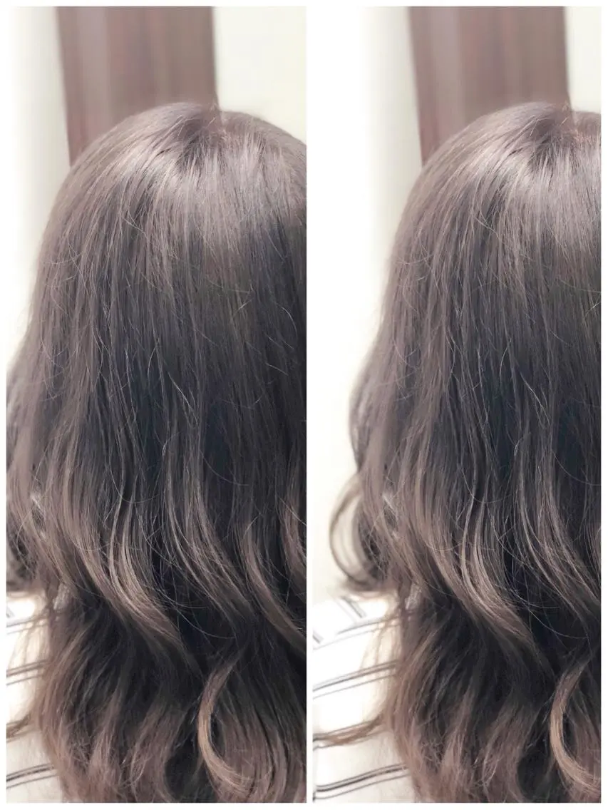 ミディアム カラー アッシュ ラベンダーカラー ラベンダーアッシュ ヘアカラー トリートメント ヤナ マネージャーのヘアスタイル