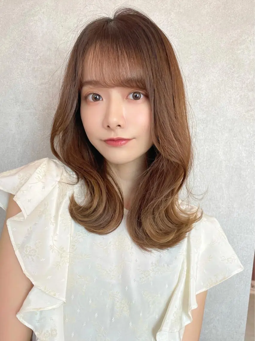 ミディアム カラー カット トリートメント 上品ヘア🤍顔周り/ レイヤー✨/林遼一郎のヘアスタイル