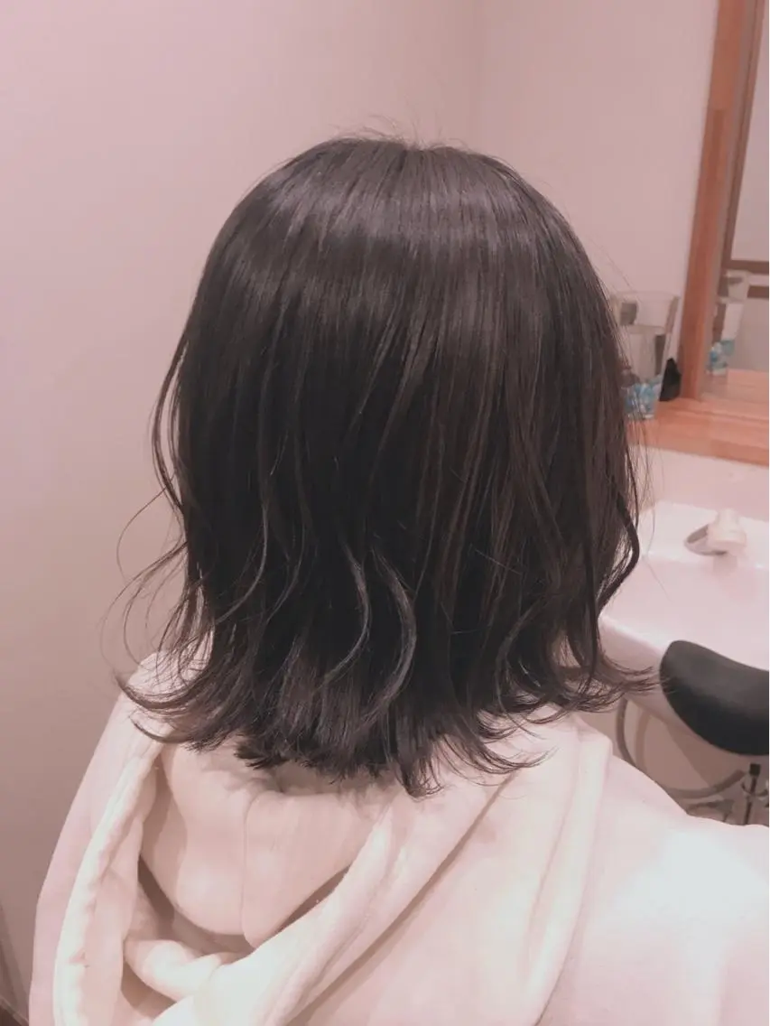 ミディアム カラー アッシュ ディープラベンダー ラベンダーカラー ラベンダーアッシュ カット アザマ　ヤスカツ _rosso 川口のヘアスタイル