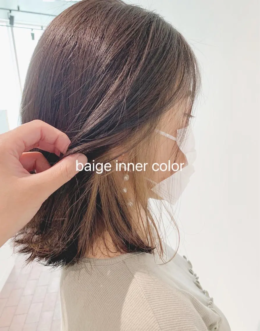 ミディアム カラー カット ヘアカラー トリートメント 透明感カラー ボブ 髪と心を整える美容師のヘアスタイル