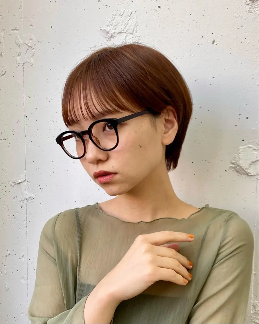 ショート カラー ショートヘア ワイドバング パーマウルフショート 濱田匠のヘアスタイル