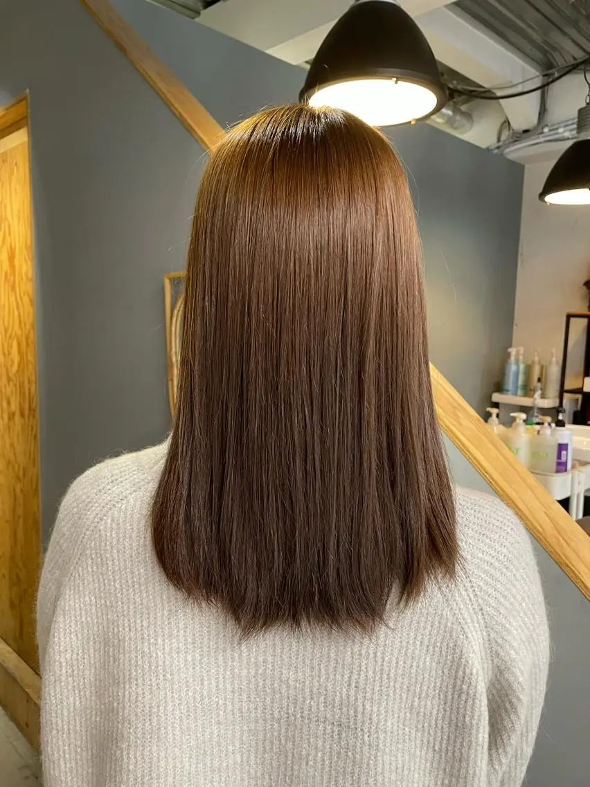 ミディアム カラー ヘアアレンジ 髪質改善 縮毛矯正 CEINE loq ‪🍒なつきのヘアスタイル
