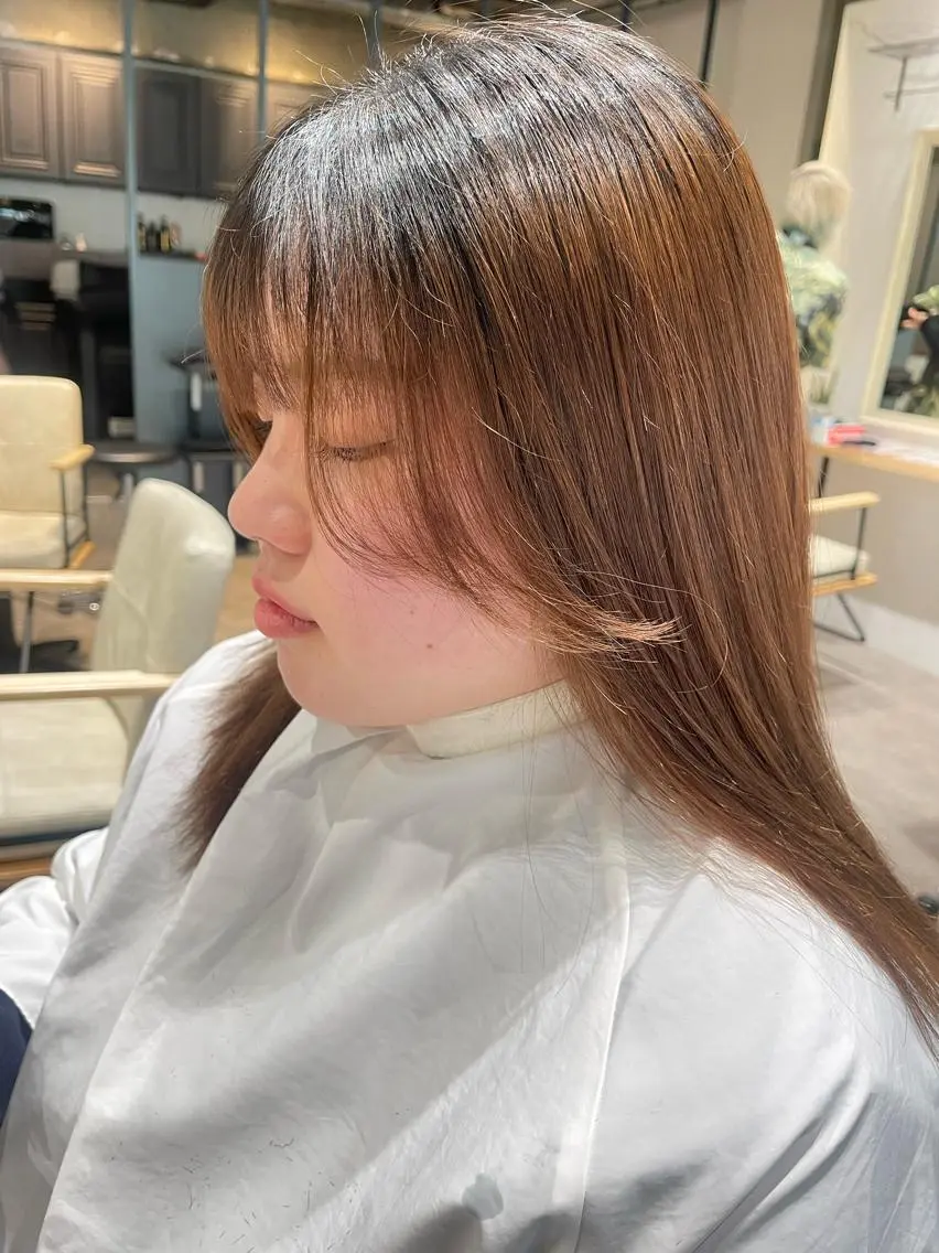 セミロング 顔まわりレイヤー レイヤーカット 小顔カット ano ♡のヘアスタイル