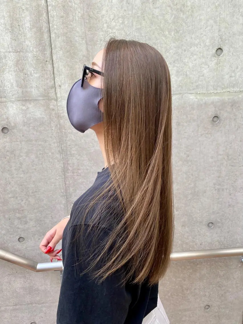 ロング カラー 髪質改善 unopulir 景山 凌のヘアスタイル