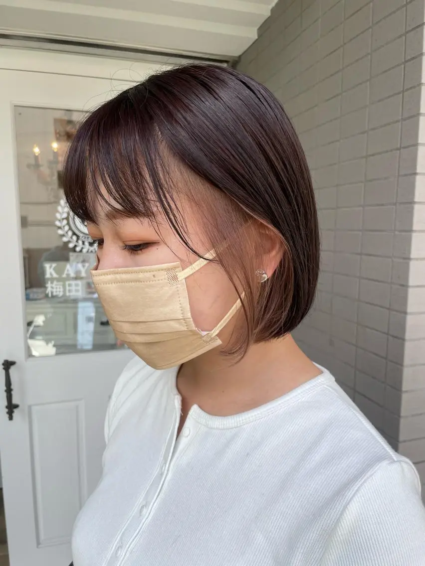 ショート カラー ヘアアレンジ ブリーチ ヘアカラー トリートメント 酸性縮毛矯正 梅田茶屋町 Juriのヘアスタイル