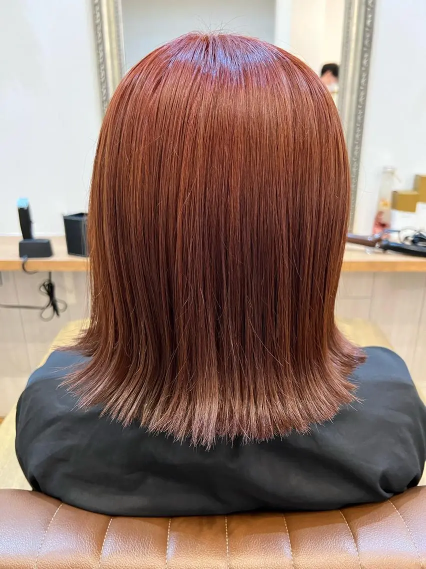 ミディアム カラー ブラウンカラー レッドカラー レッドブラウン 🐰ハイトーンカラー 畠山 渡🐰のヘアスタイル