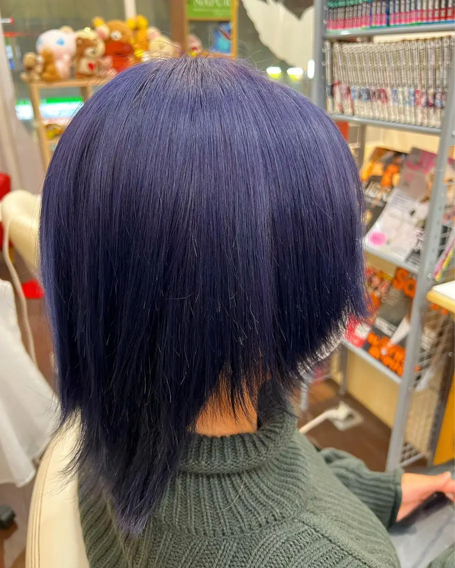 カラー ブルーカラー ネイビーカラー カット ヘアカラー まさき✂︎ /ブリーチカラーのヘアスタイル