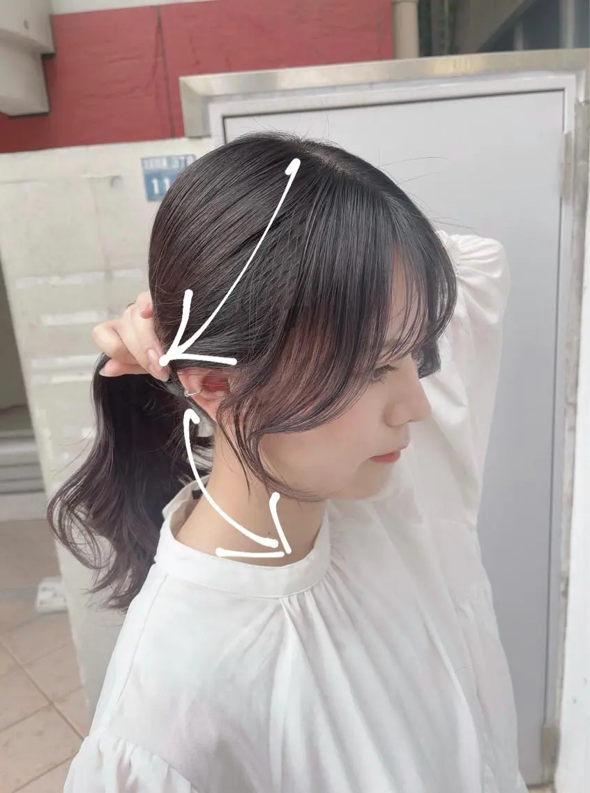 ロング カラー くびれヘア エギョモリ 韓国風ヘア レイヤーカット 似合わせカット 泉 堅也のヘアスタイル