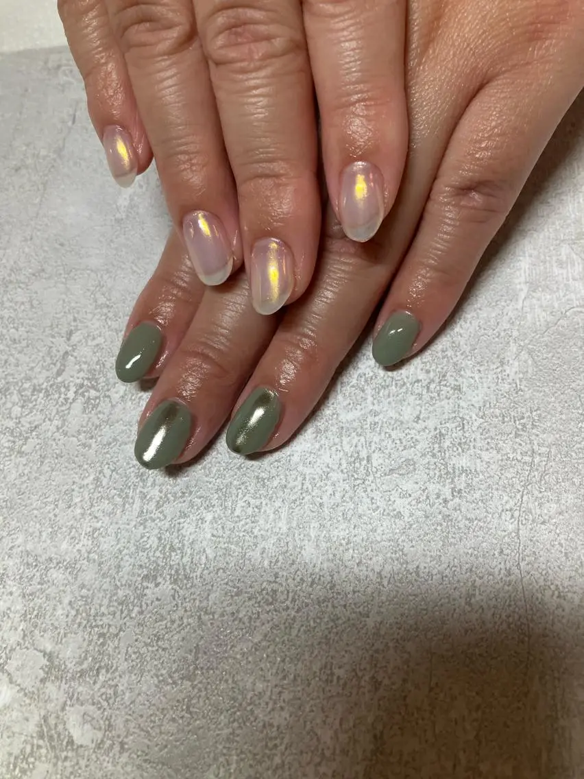 ネイル ジェルネイル ミラーネイル m'sNail 福岡西区 ネイルのネイルデザイン