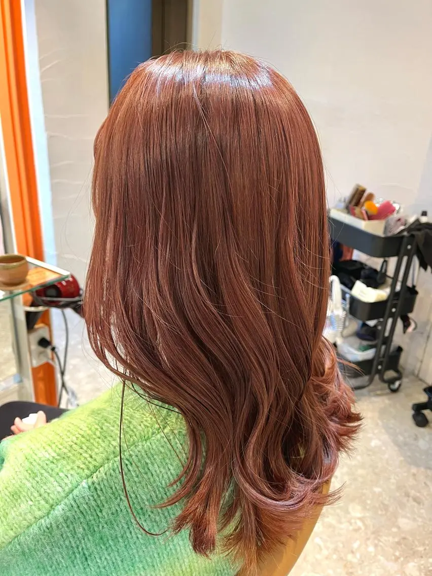 ミディアム カラー ピンクカラー ヘアカラー トリートメント うしだ かおるのヘアスタイル
