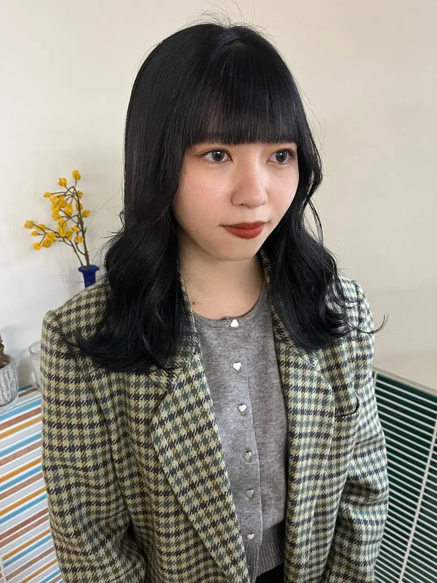 ミディアム カラー 黒髪 韓国風ヘア トリートメント カット ヘアカラー トリートメント 🩷ハイトーン透明感 レイヤー🩷ユリカのヘアスタイル