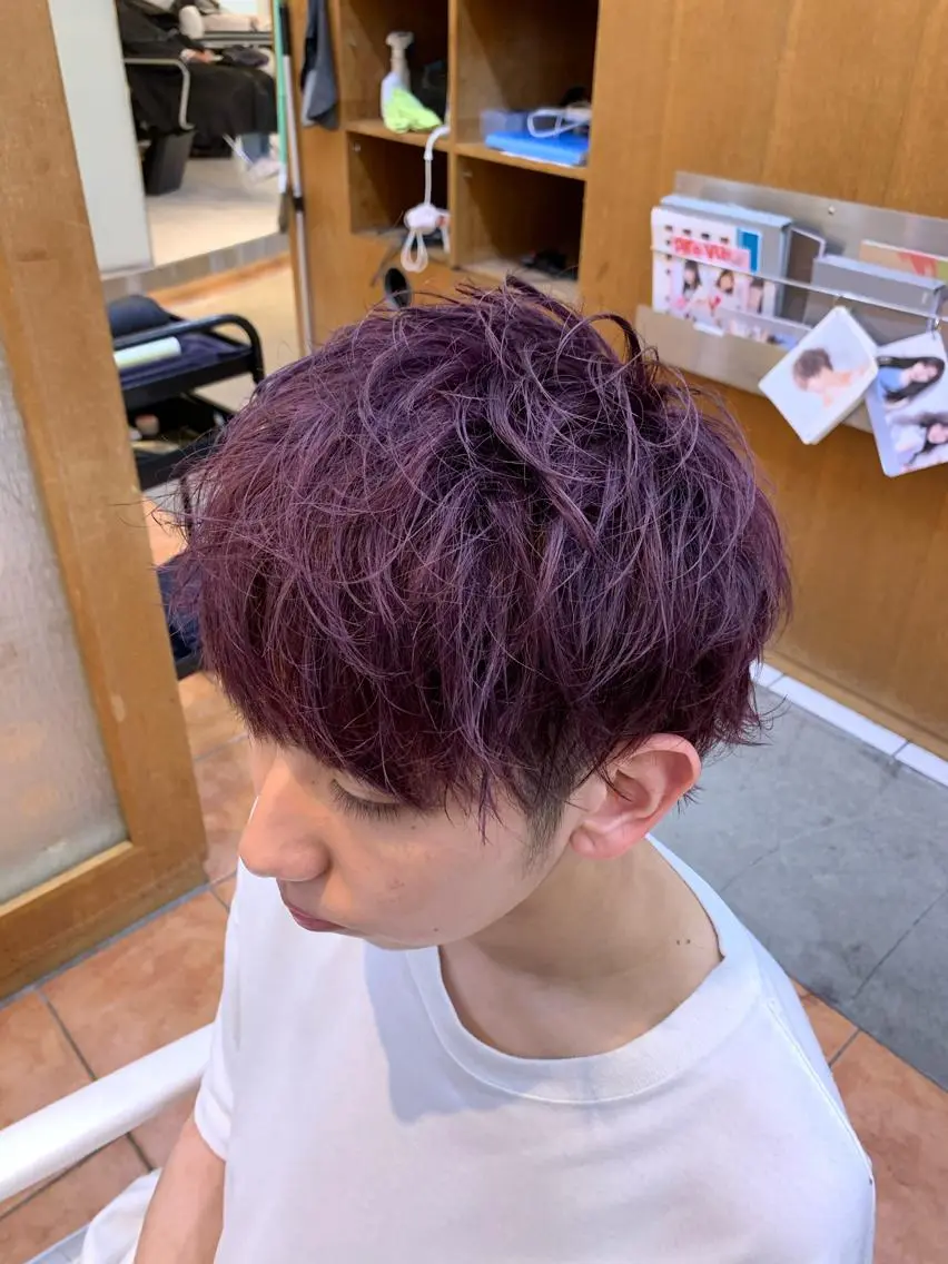 ショート カラー メンズ メンズハイトーン マッシュ ハイトーンカラー カット ヘアカラー メンズ/韓国レイヤー /透明感カラー那須野のヘアスタイル