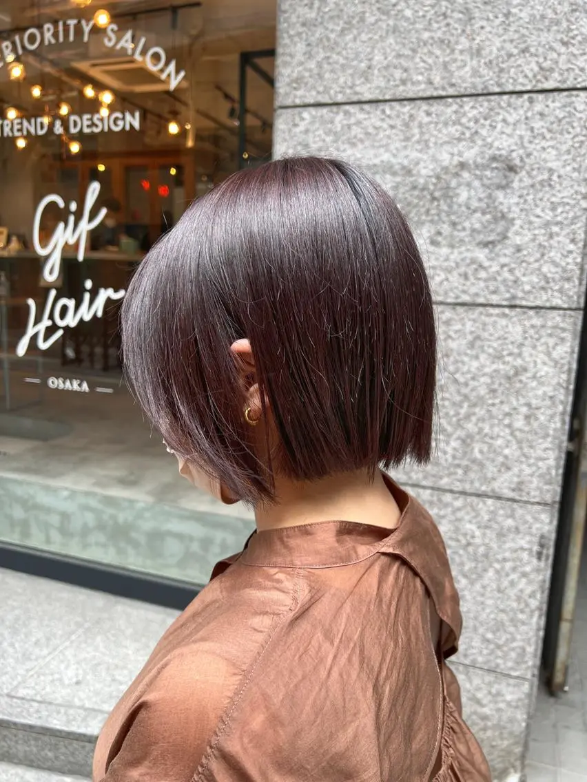 ショート カラー ラベンダーカラー ラベンダーグレー カット ヘアカラー トリートメント THINK SHOP sakiのヘアスタイル