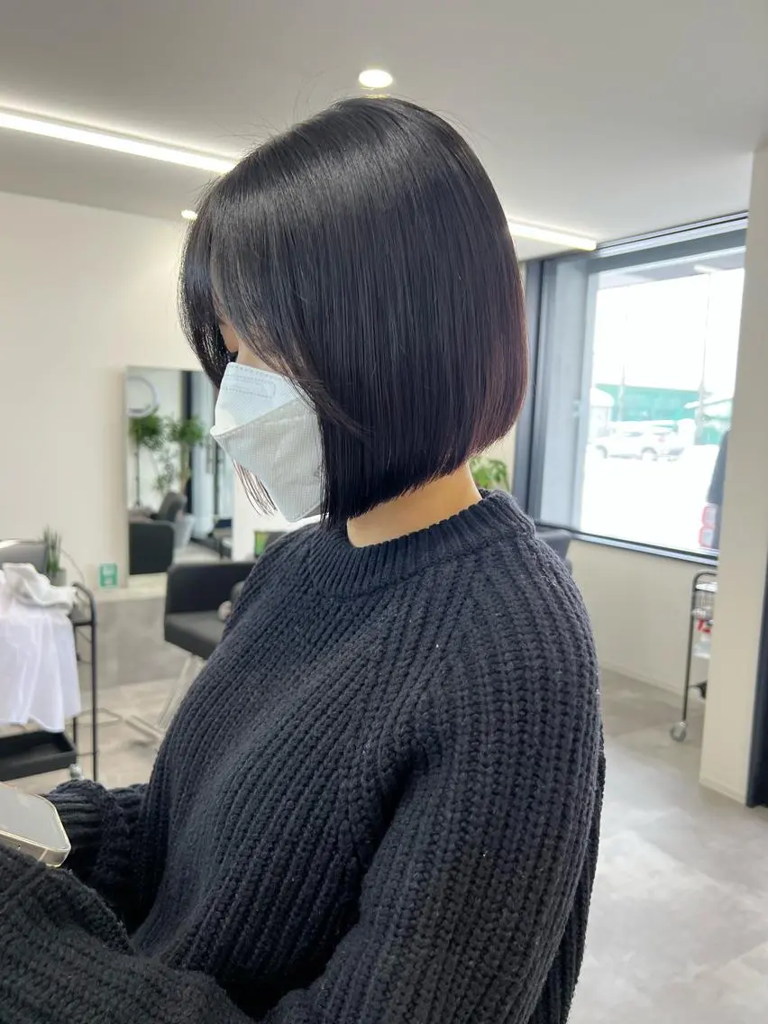 ショート ボブ くびれヘア 髪質改善 タンバルモリ 韓国風ヘア カット トリートメント LOOP REMIのヘアスタイル