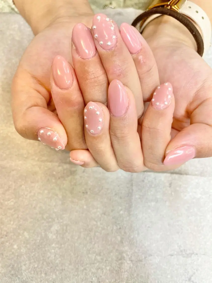 ネイル ワンカラーネイル ピンク 春ネイル FASTNAIL PLUS 新宿店のネイルデザイン