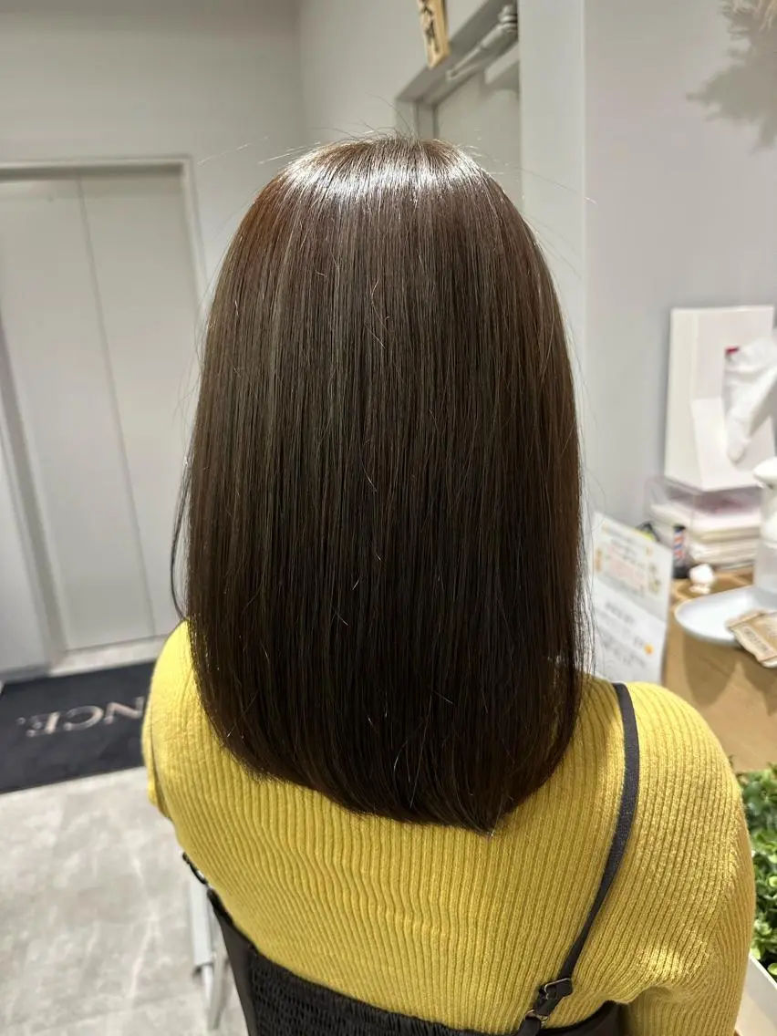 ミディアム 髪質改善 トリートメント ヘアカラー トリートメント 巻ける髪質改善🫧ハ イライト/永田汰伊智のヘアスタイル