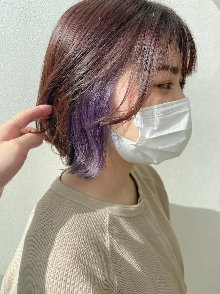 ショート カラー ラベンダーカラー ヘアカラー 髪質改善/ブリーチ 田代 龍我のヘアスタイル