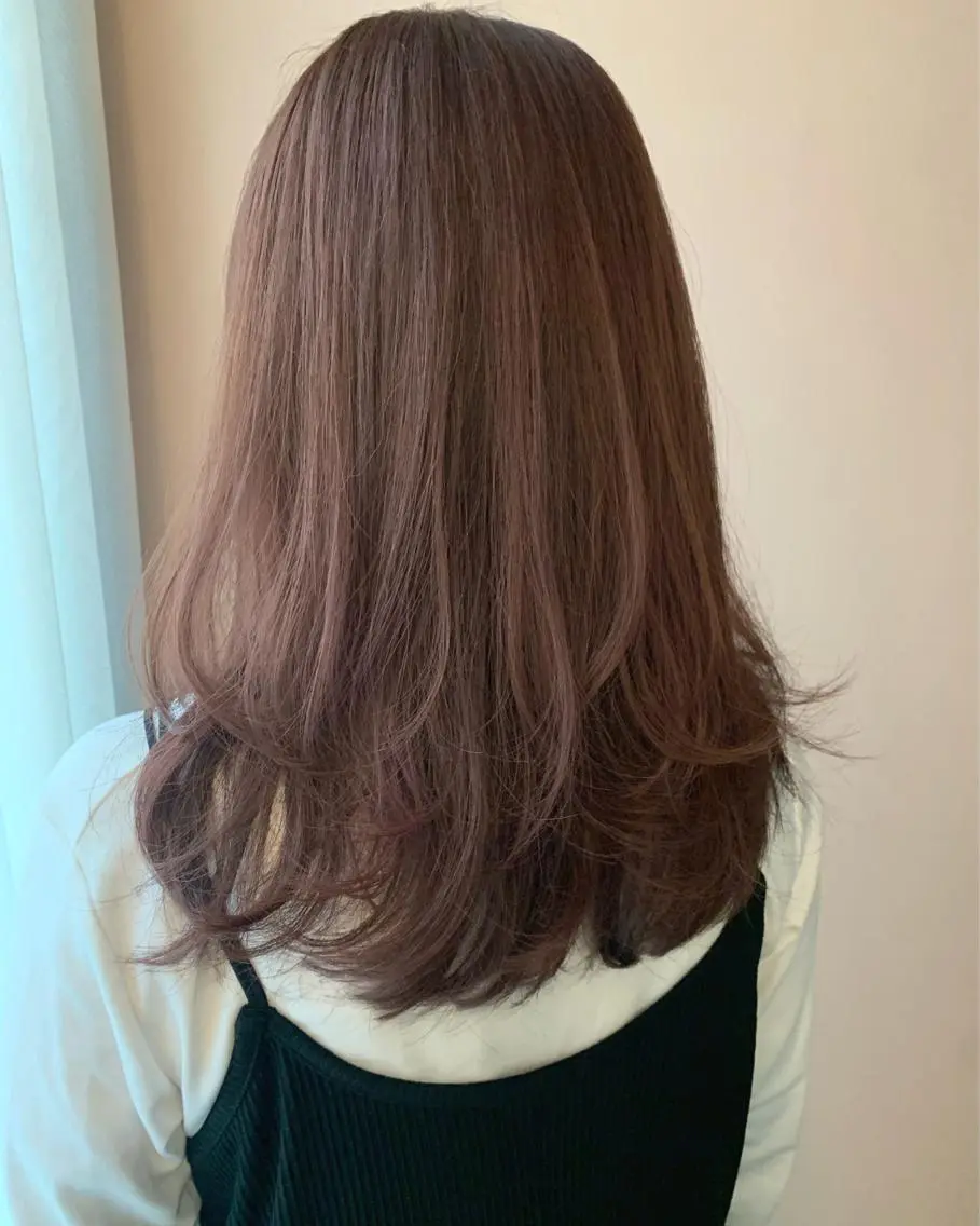 ロング カラー ベージュカラー ブリーチ ブリーチなしカラー ピンクカラー ピンクベージュ hubhair レイヤー/透明感のヘアスタイル