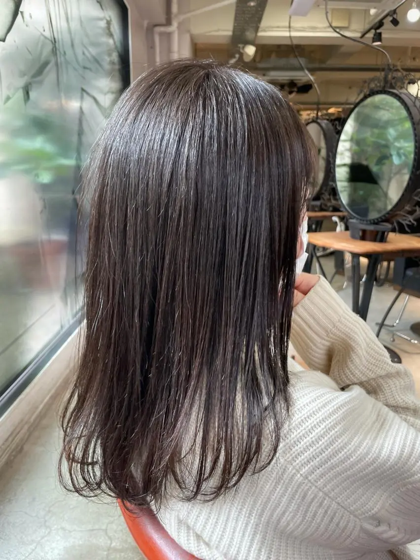 セミロング カラー アッシュ オレンジ ヘアカラー トリートメント メンズ特化🟡個室 口コミ高評価🟡三澤のヘアスタイル