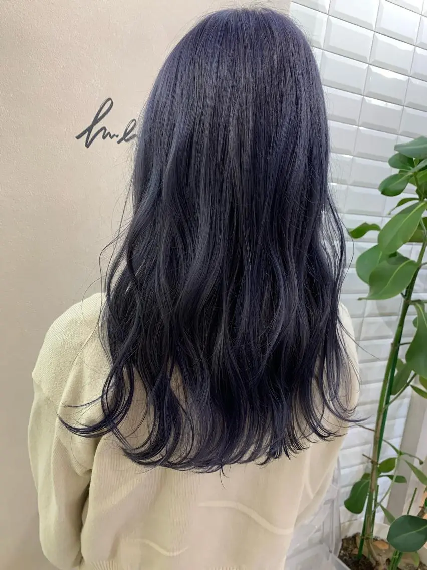 ロング カラー ブリーチ ブルーカラー ブルーラベンダー ラベンダーカラー シルバー カット ヘアカラー トリートメント hubhair レイヤー/透明感のヘアスタイル