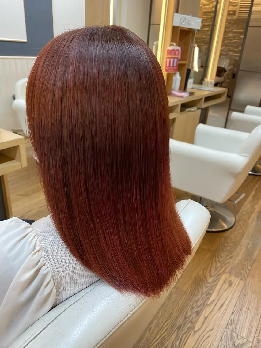 ミディアム カラー ベージュカラー ピンクカラー ピンクベージュ トリートメント 韓国ヘア sasugaのヘアスタイル