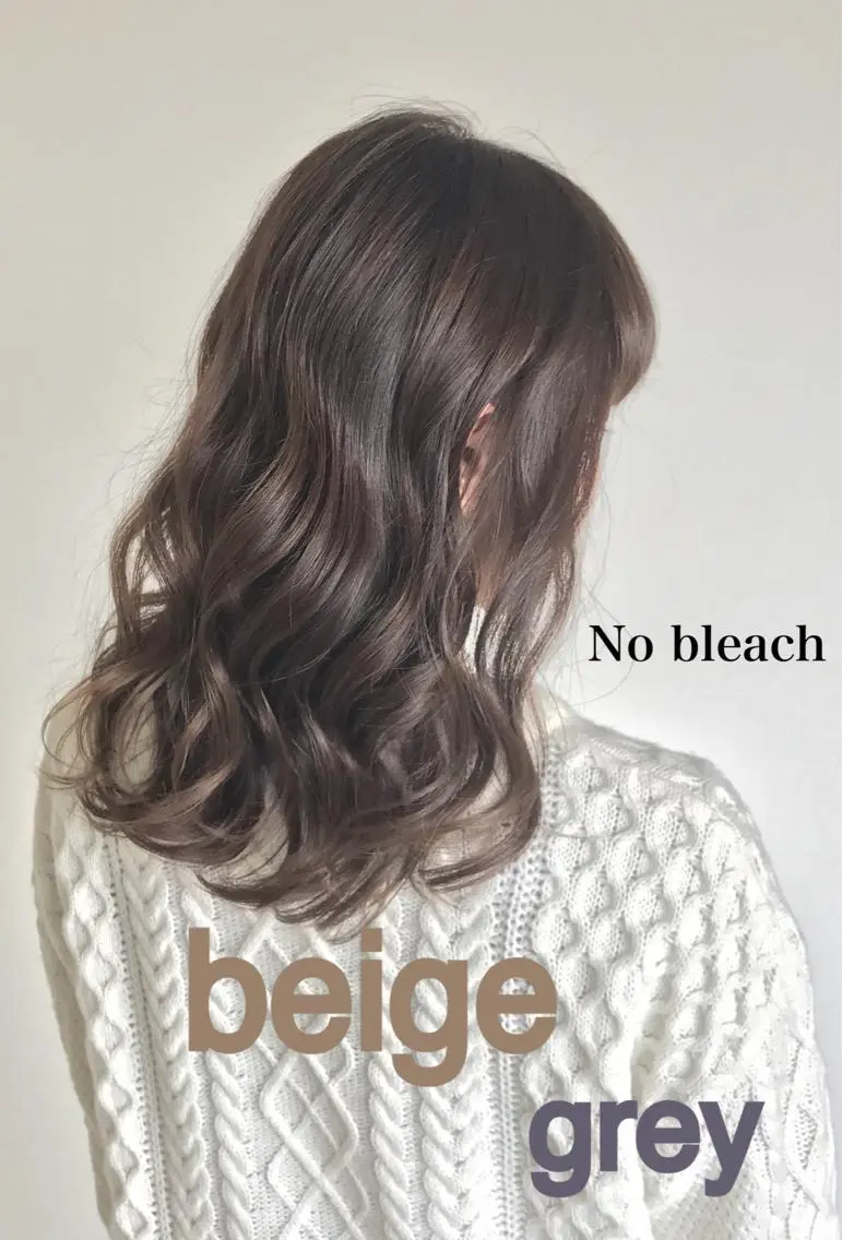 ミディアム カラー 柔らかbeige モトキのヘアスタイル