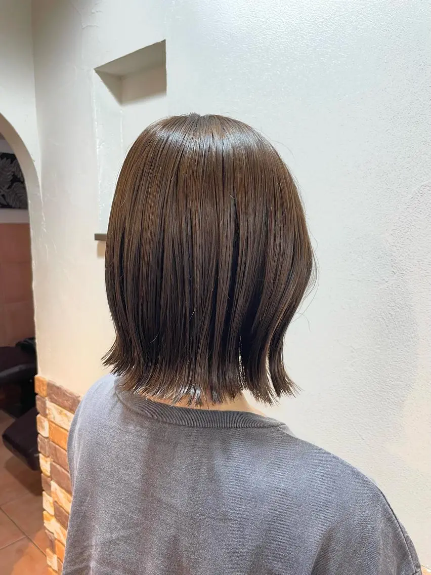 ショート 切りっぱなしボブ ボブ 🦋透明感 艶カラー Rie🦋のヘアスタイル