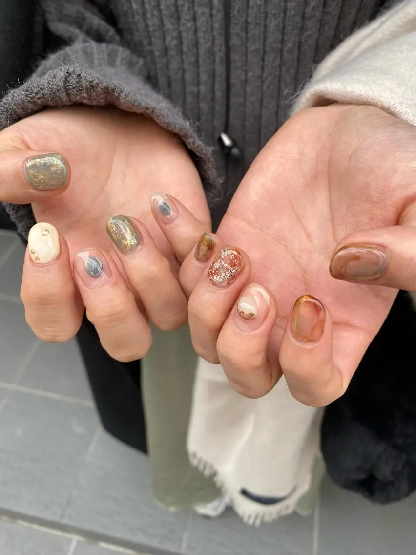 ネイル ニュアンスネイル ハンドネイル 草加ニュアンスネイル 🌚hersのネイルデザイン