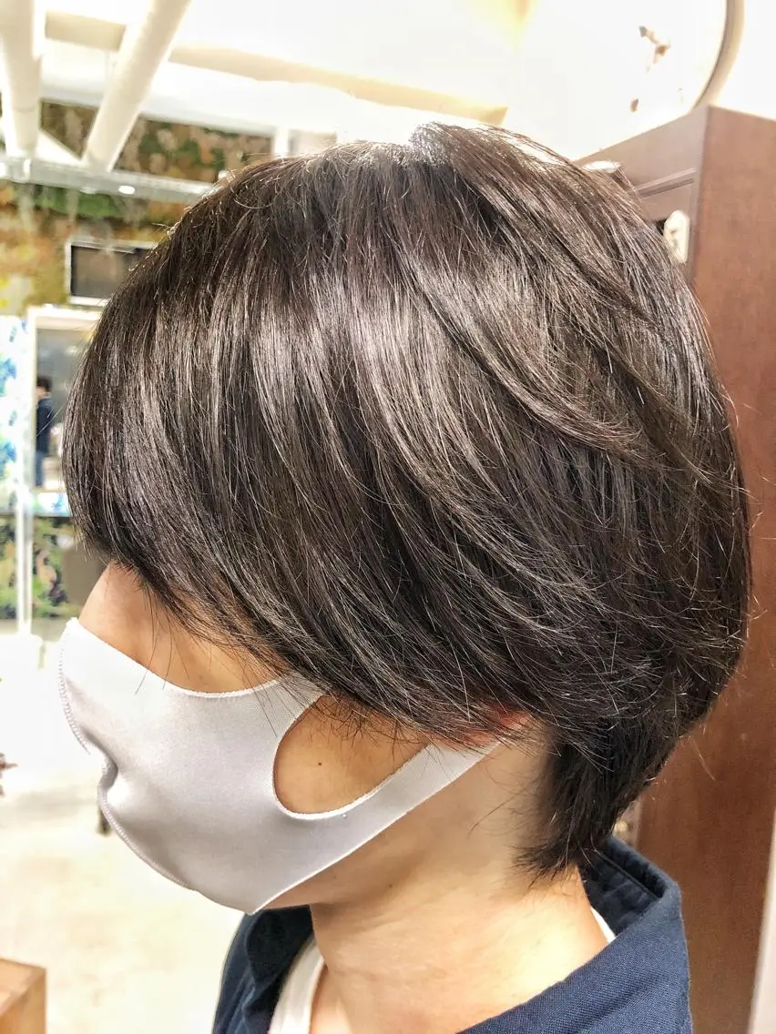 ショート カラー メンズ アッシュ アッシュブラック 黒髪 レイヤー/髪質改善/ 美髪矯正/手塚凌のヘアスタイル