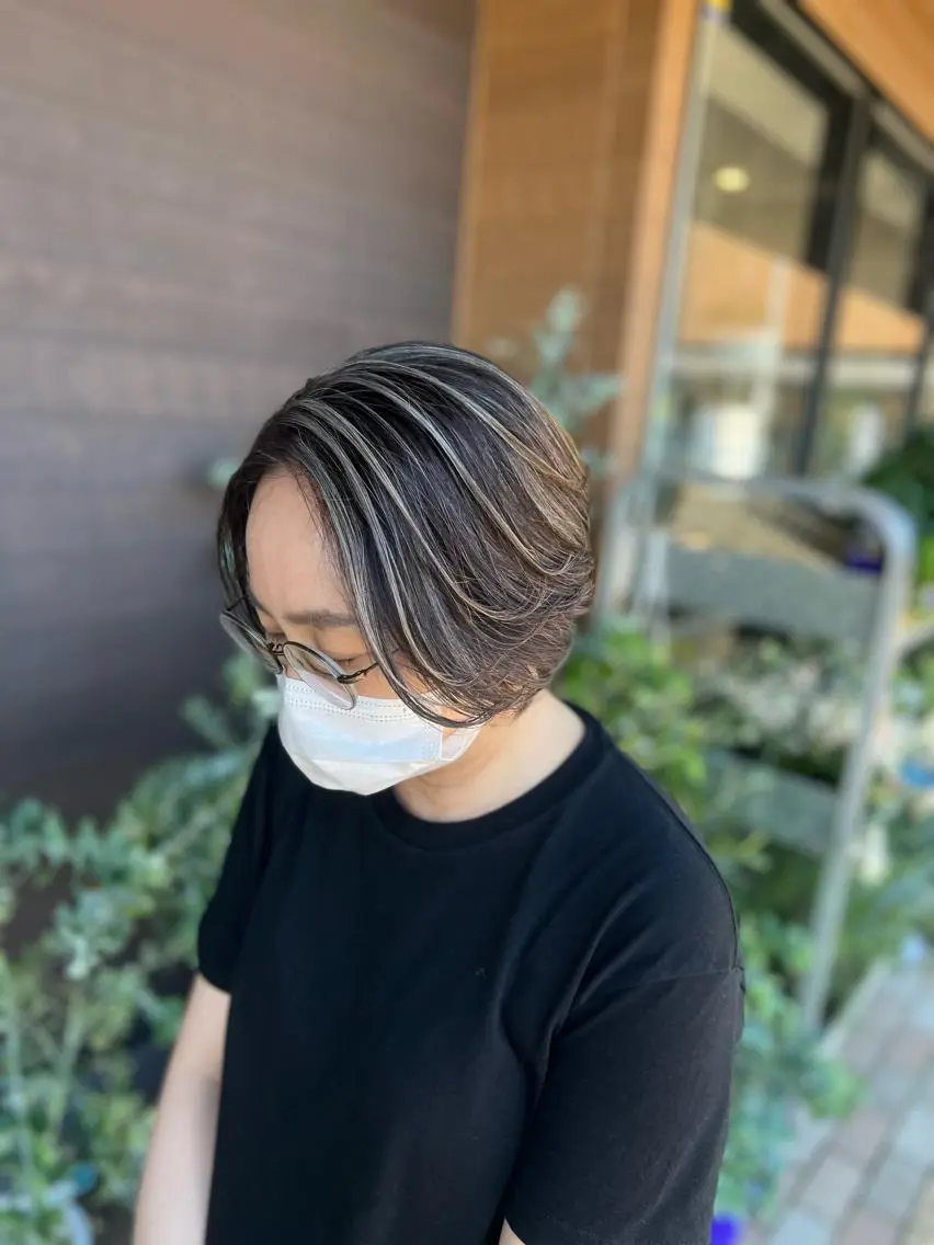 ミディアム カラー ヘアカラー 太白区/白髪ぼかし ハイライト/千葉達人のヘアスタイル