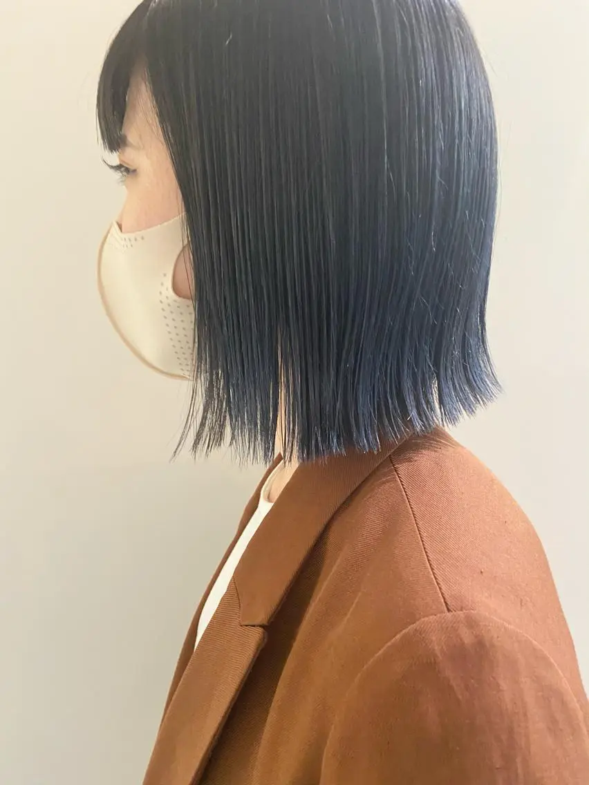 ミディアム カラー ブリーチ カット ヘアカラー トリートメント 田中 あやなのヘアスタイル