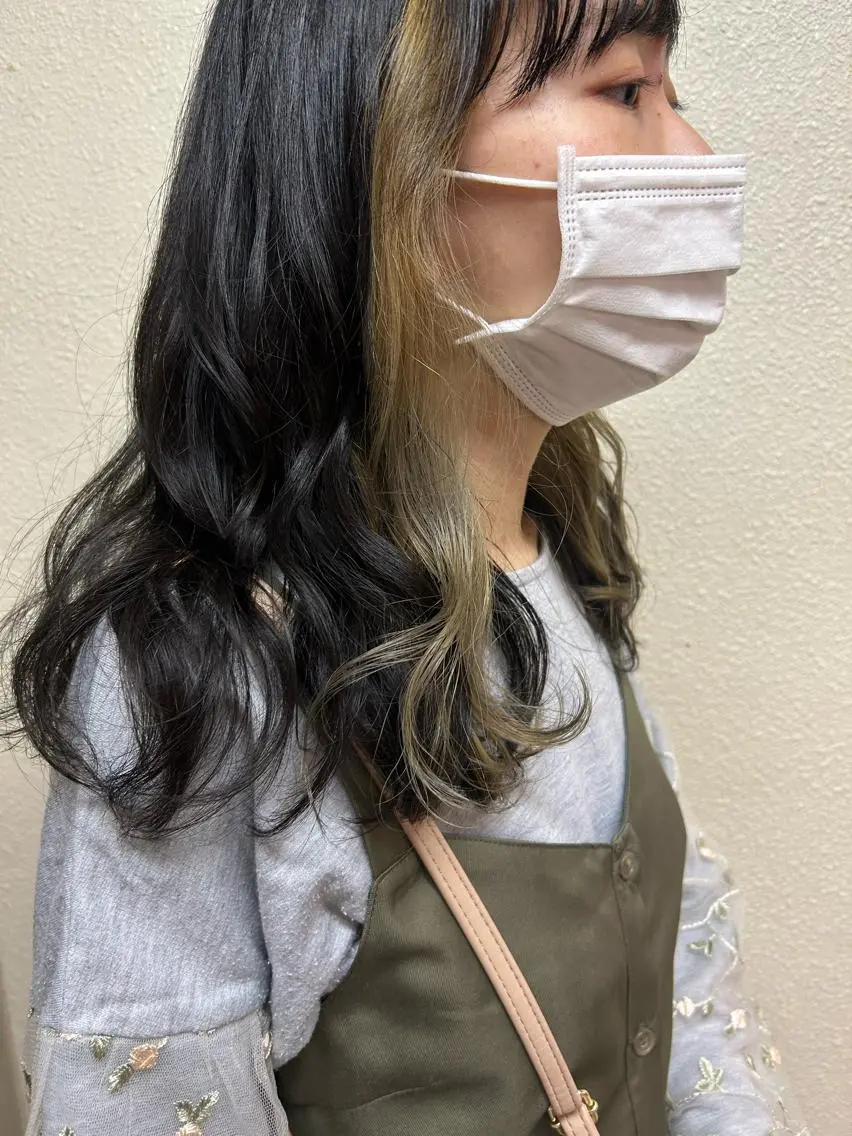 セミロング カラー イヤリングカラー 縮毛矯正/艶カラー/ ikedaのヘアスタイル