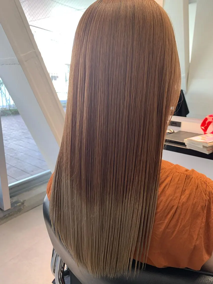 ロング カラー ✨透明感カラー✨髪質 改善✨国分魚生のヘアスタイル