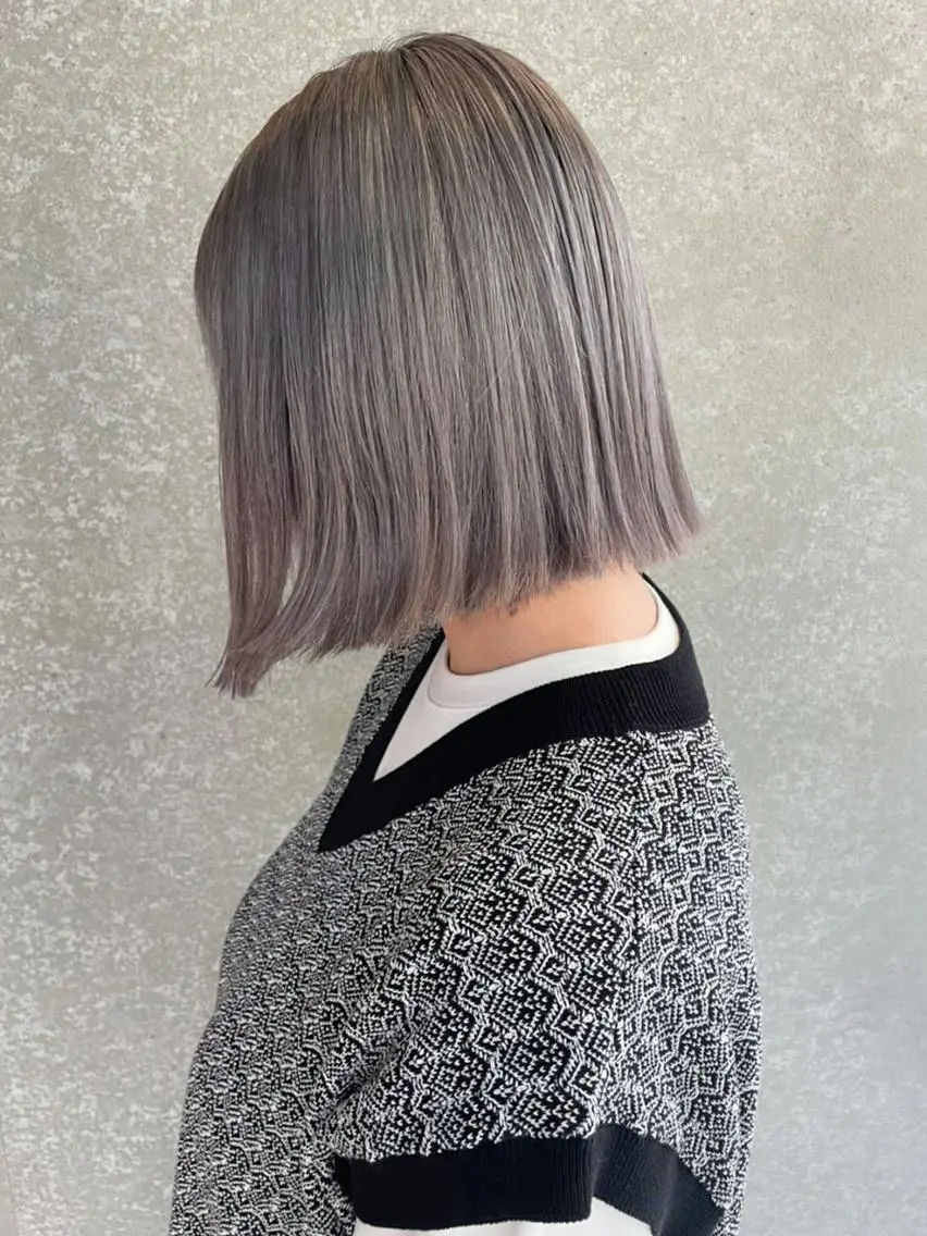 ミディアム パーマ カラー ヘアアレンジ グレージュ カット ヘアカラー トリートメント ITbyALBUM 八王子店のヘアスタイル