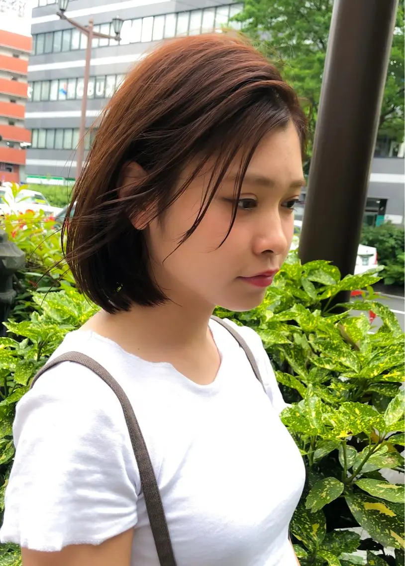 ショート オレンジブラウン ボブ ダメージレスサロン✨ kayo🌱のヘアスタイル