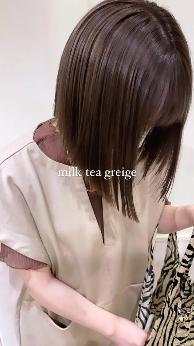ミディアム 落合希 Olivebeigeのヘアスタイル