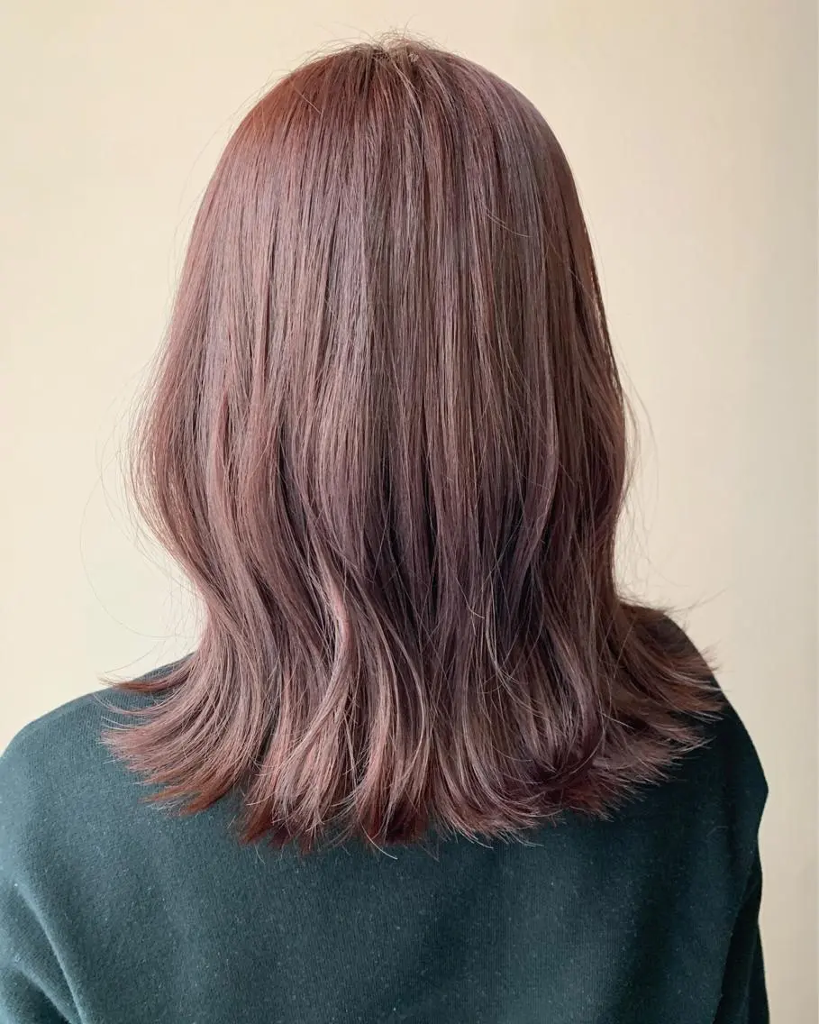 ロング カラー ブリーチ ケアカラー ラベンダーカラー ブリーチなしカラー ピンクカラー カット ヘアカラー トリートメント hubhair レイヤー/透明感のヘアスタイル