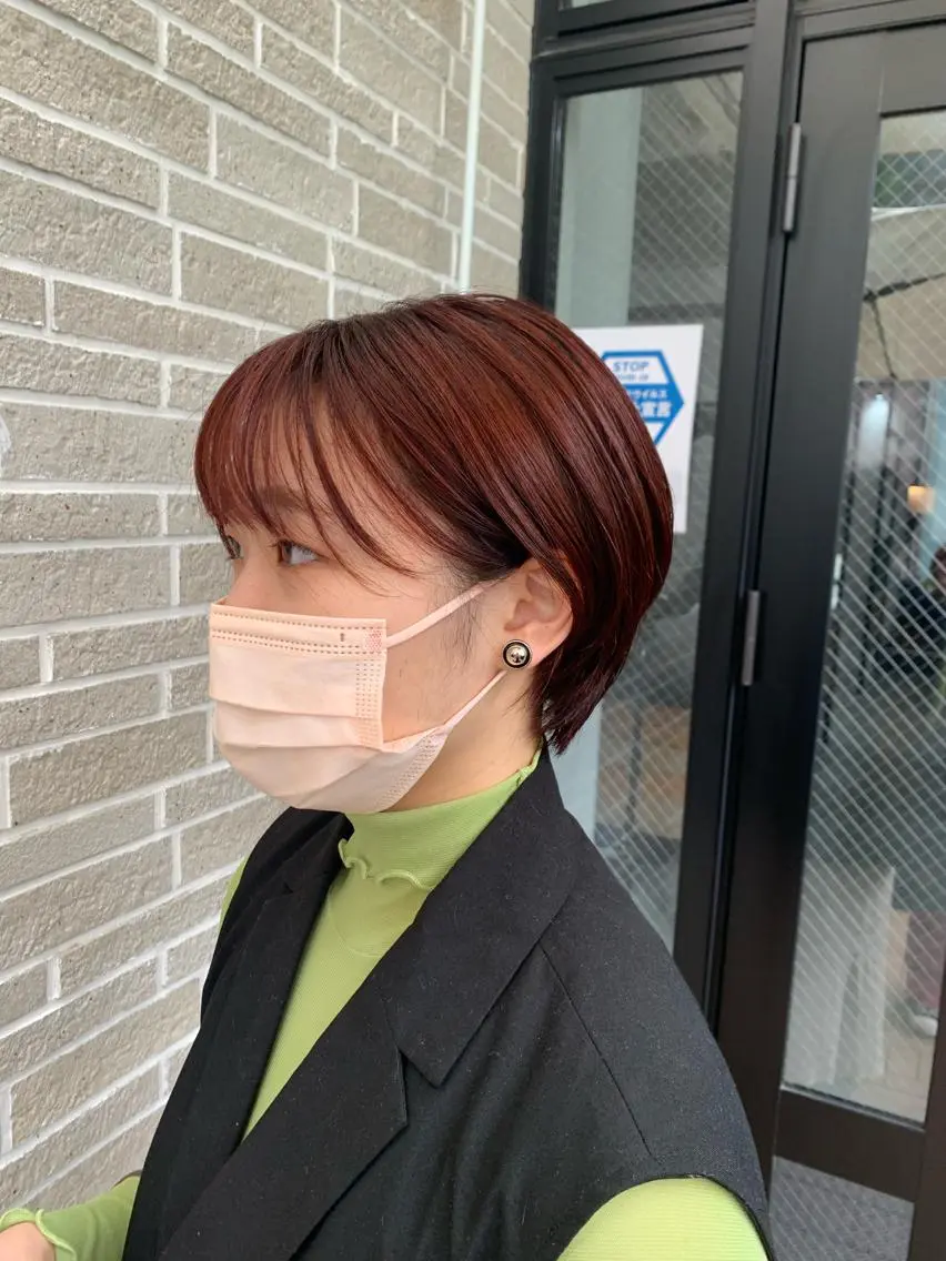 ショート カラー ヘアアレンジ カット ヘアカラー kei🤎ベージュ /透明感カラー/博多のヘアスタイル