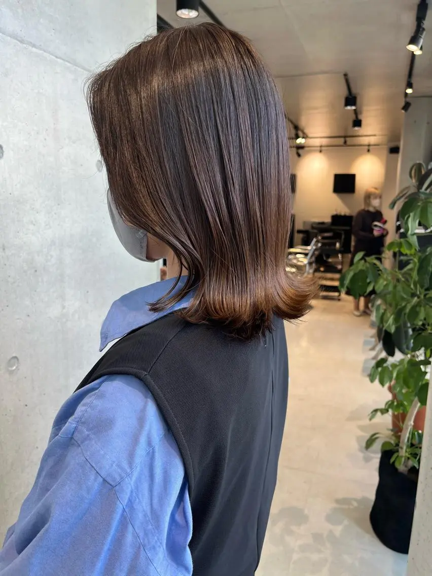 ミディアム カラー 透明感カラー✂︎ /縮毛矯正/YUKAのヘアスタイル